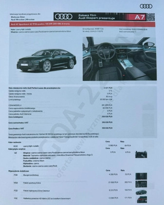 Audi A7 cena 210000 przebieg: 111000, rok produkcji 2021 z Wrocław małe 106